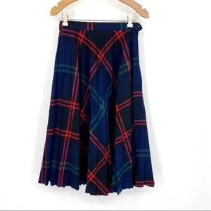 Vintage union made wool tartan plaid pleated skirt